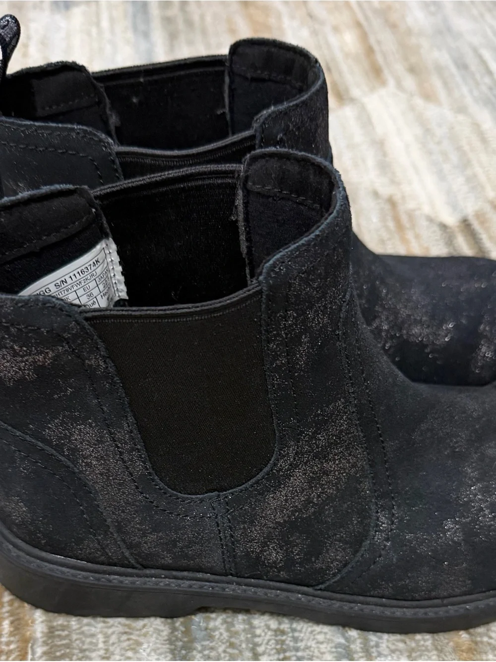UGG Black Kids Suede Chelsea Boots